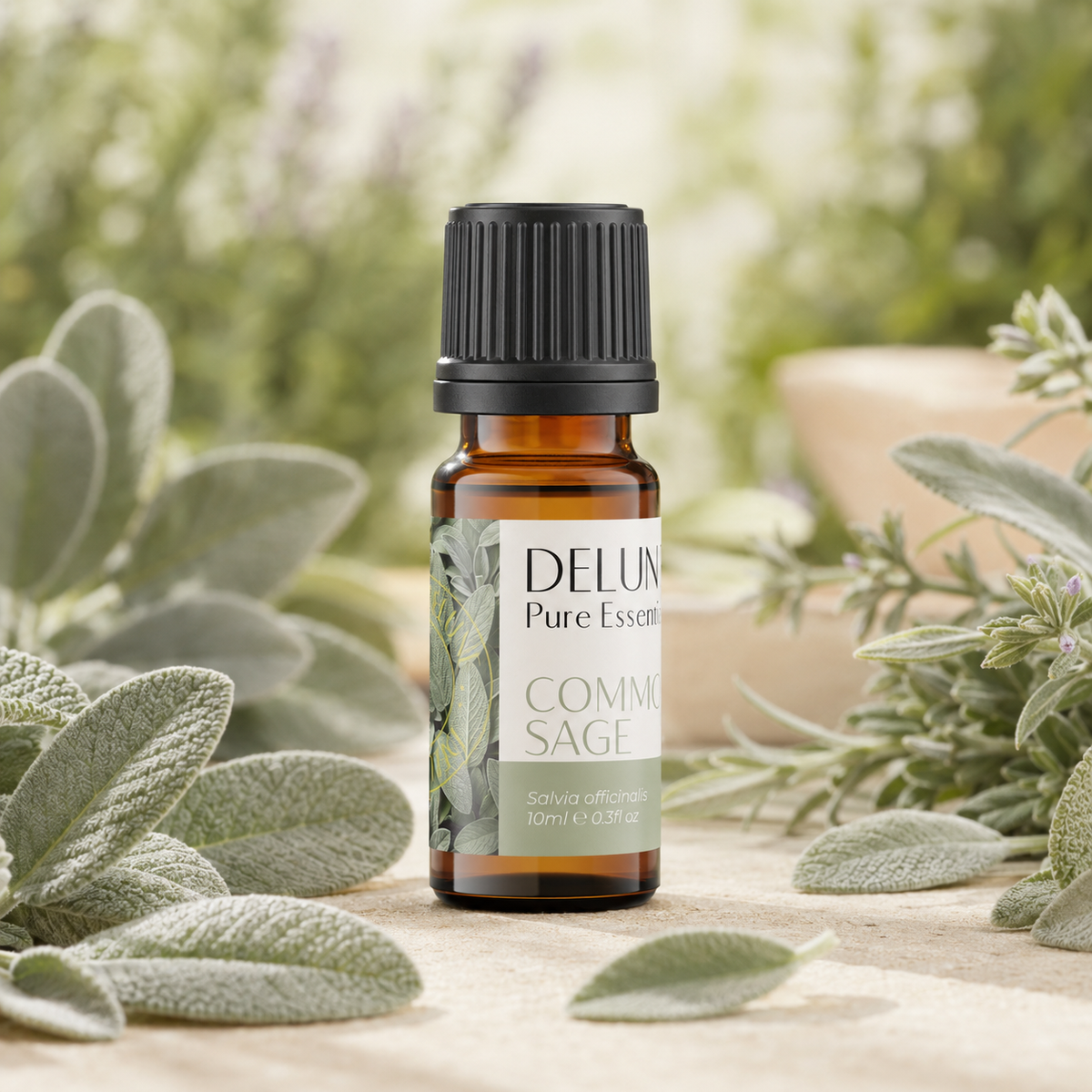 Delune Common Sage Pure Essential Oil 10ml lifestyle product image